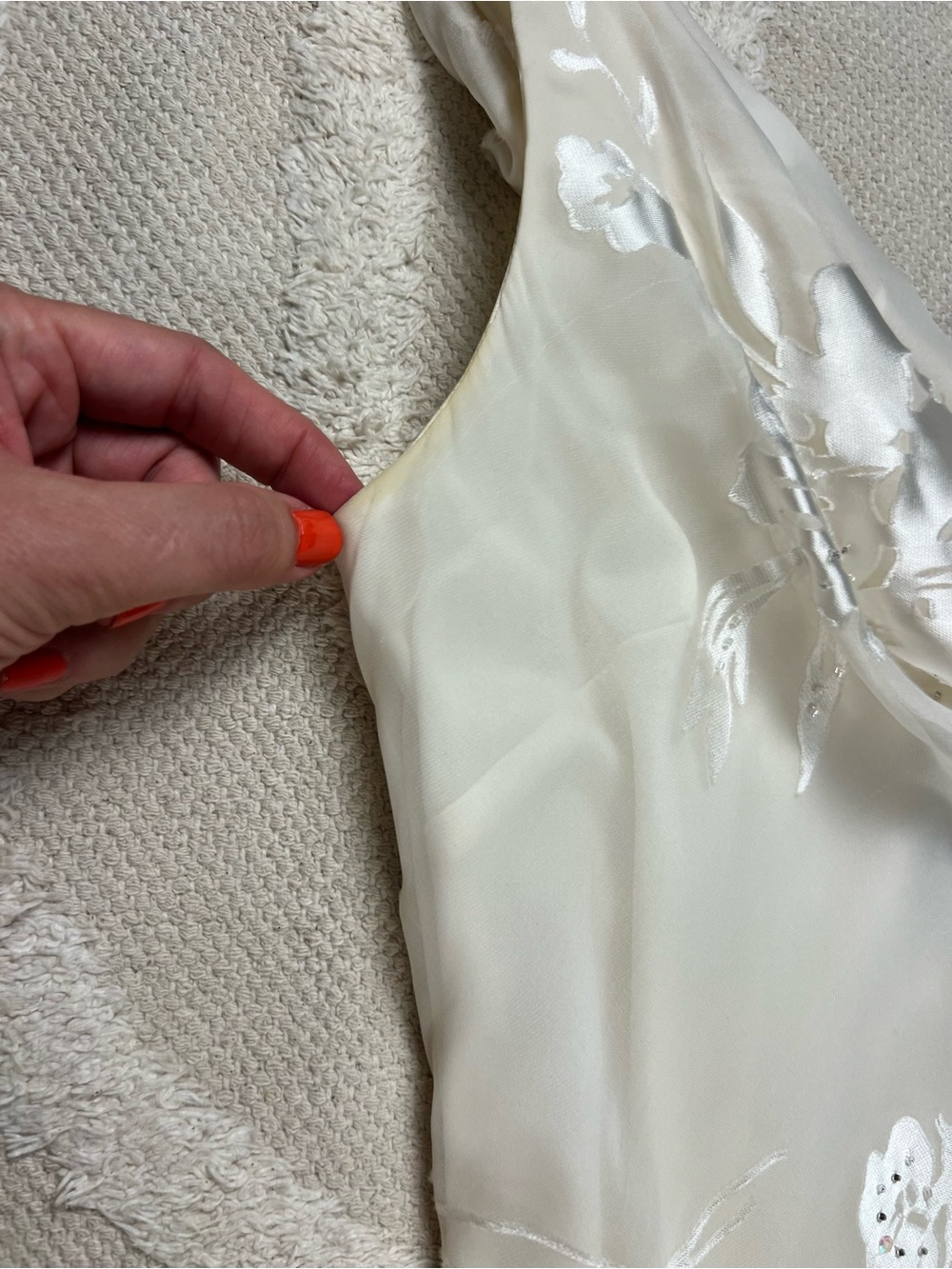 Vintage Beaded Draped Cream Silk Blend Dress – Fairy Dress – Size 4 - Picture 10 of 16